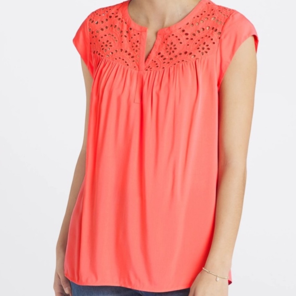 Daniel Rainn Kiara Eyelet Rayon Top XS NWT